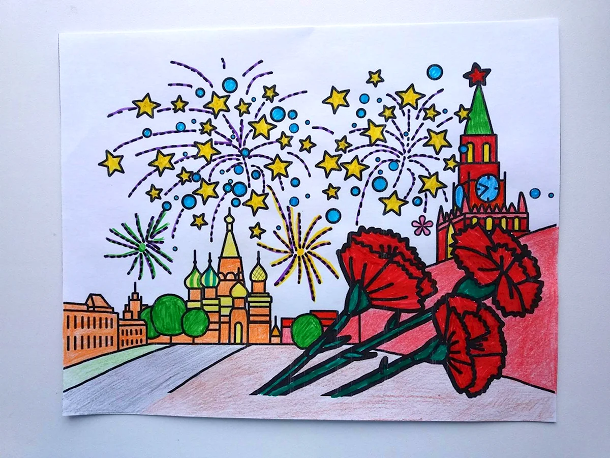 Салют Победы рисунок