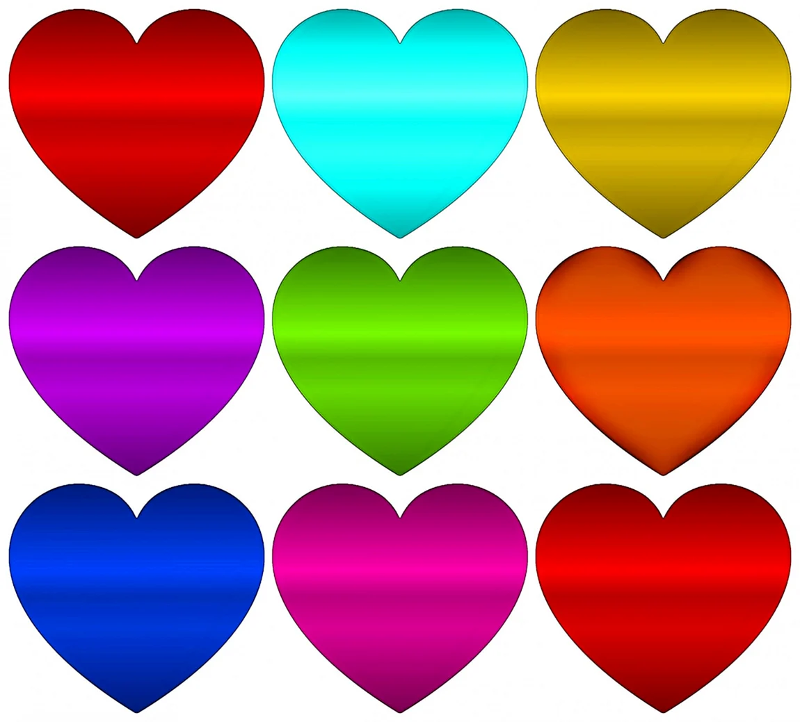 Разноцветные сердечки