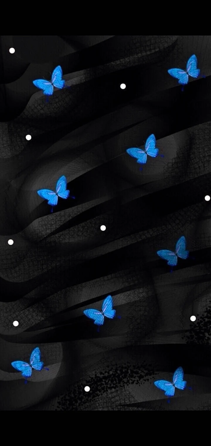 Черные обои с бабочками