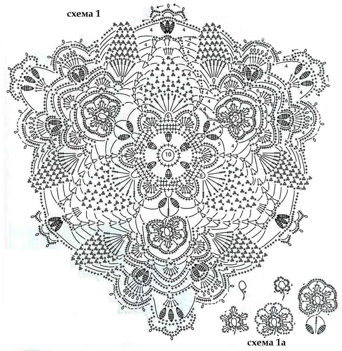 Сложные салфетки крючком