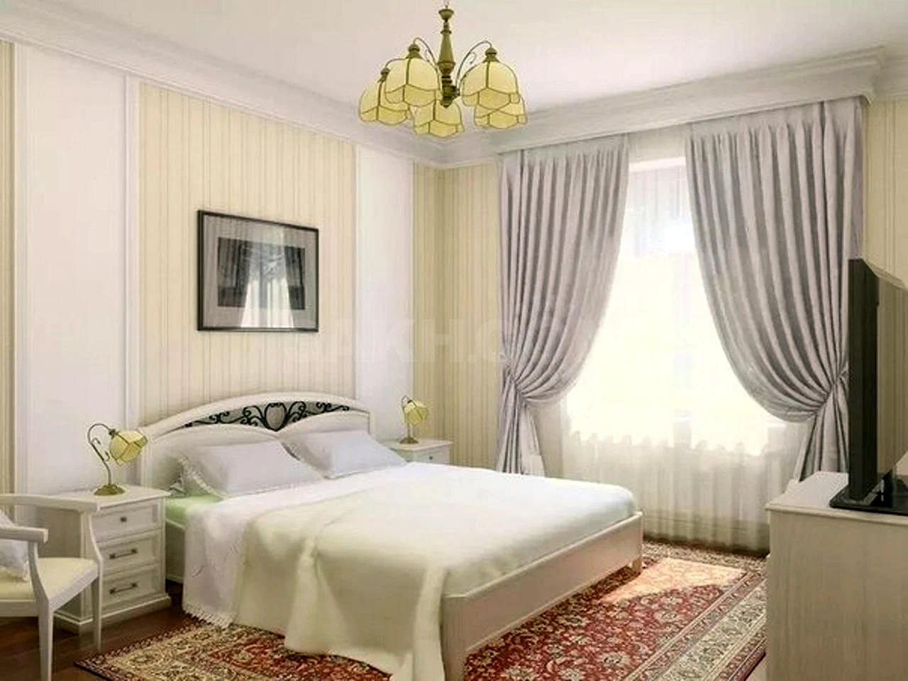 Спальня бежевая классика