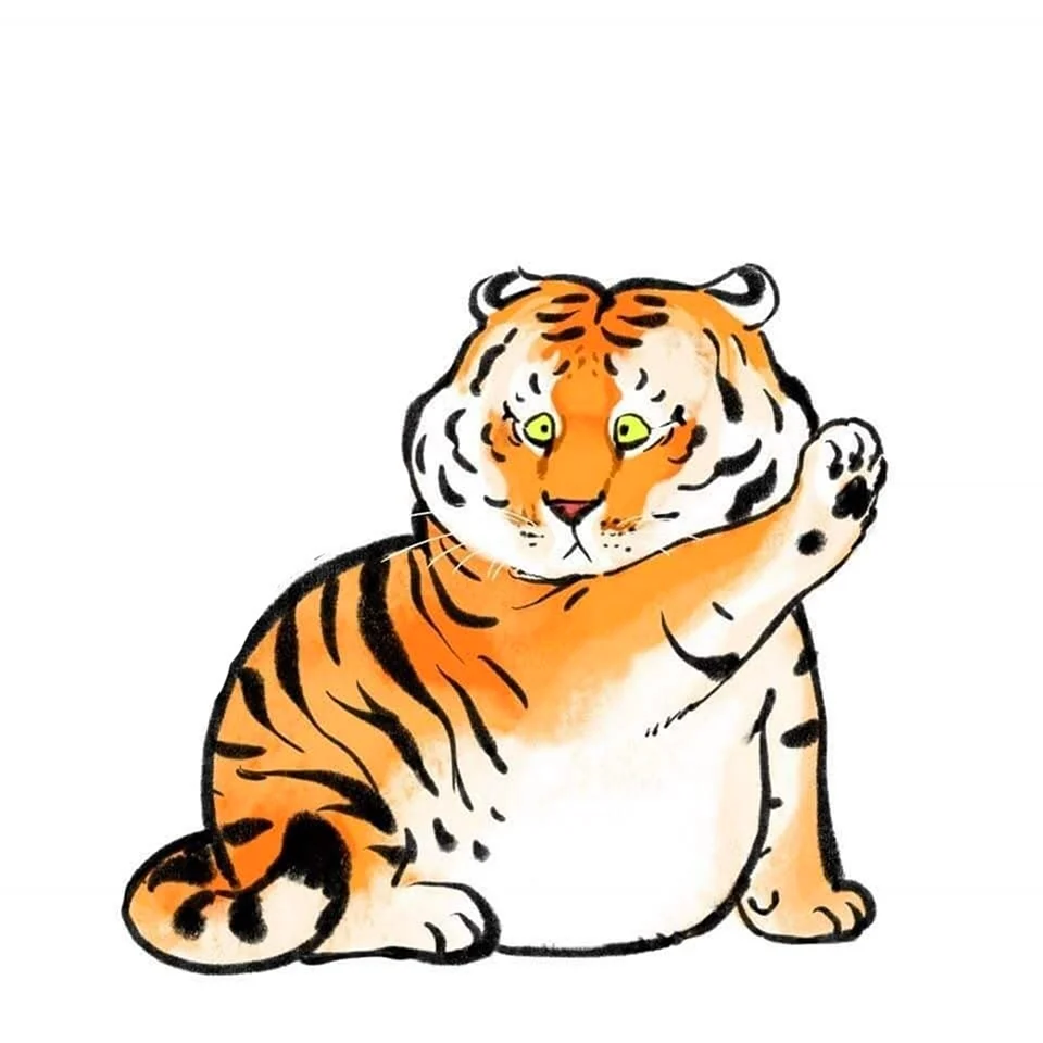 Толстый тигр рисунок