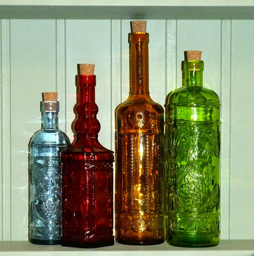 Бутылки красивые стеклянные