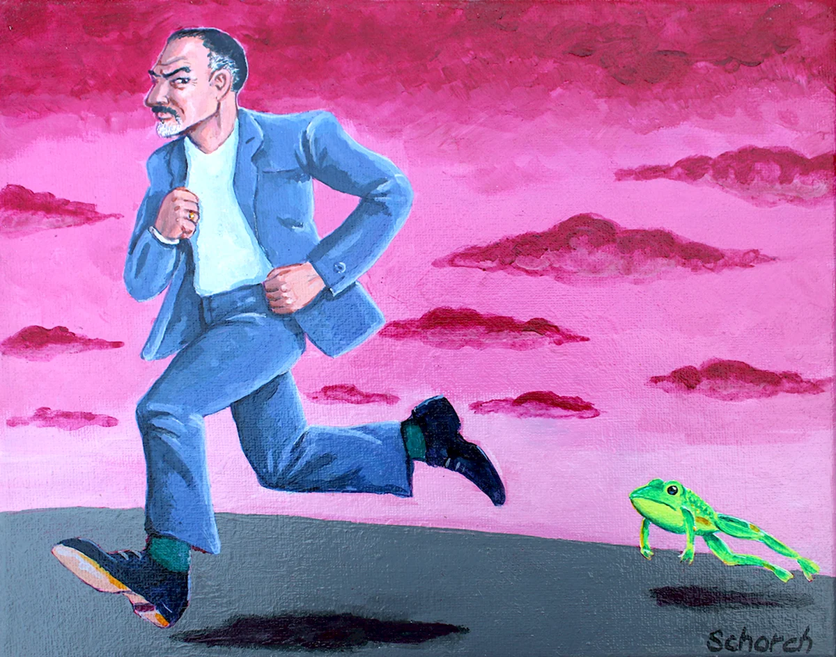 Вбегающий человек живопись