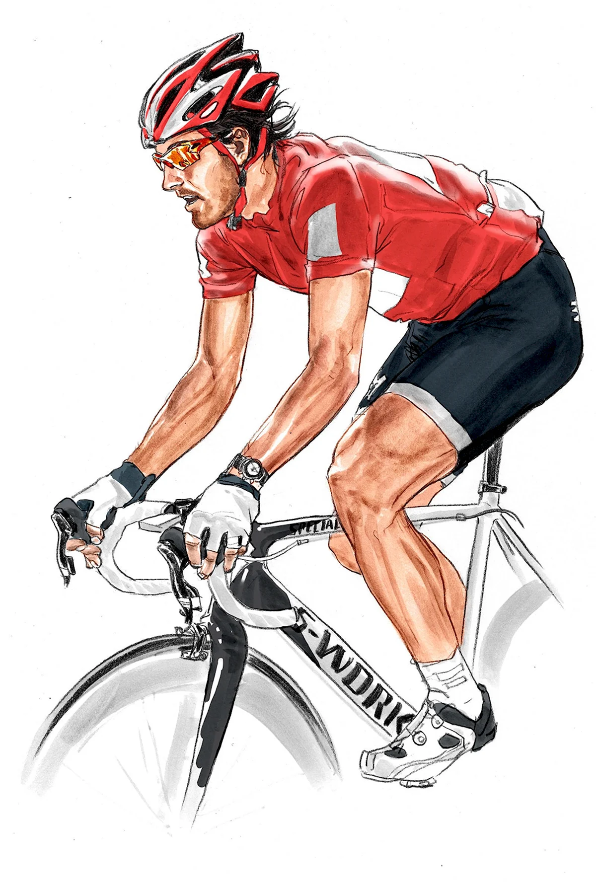 Велосипедист рисунок