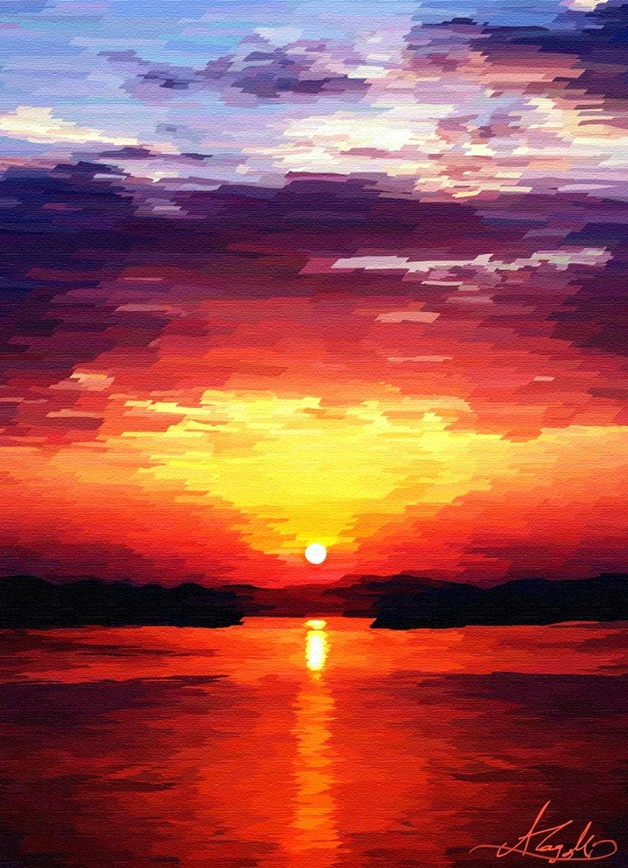 Закат красками